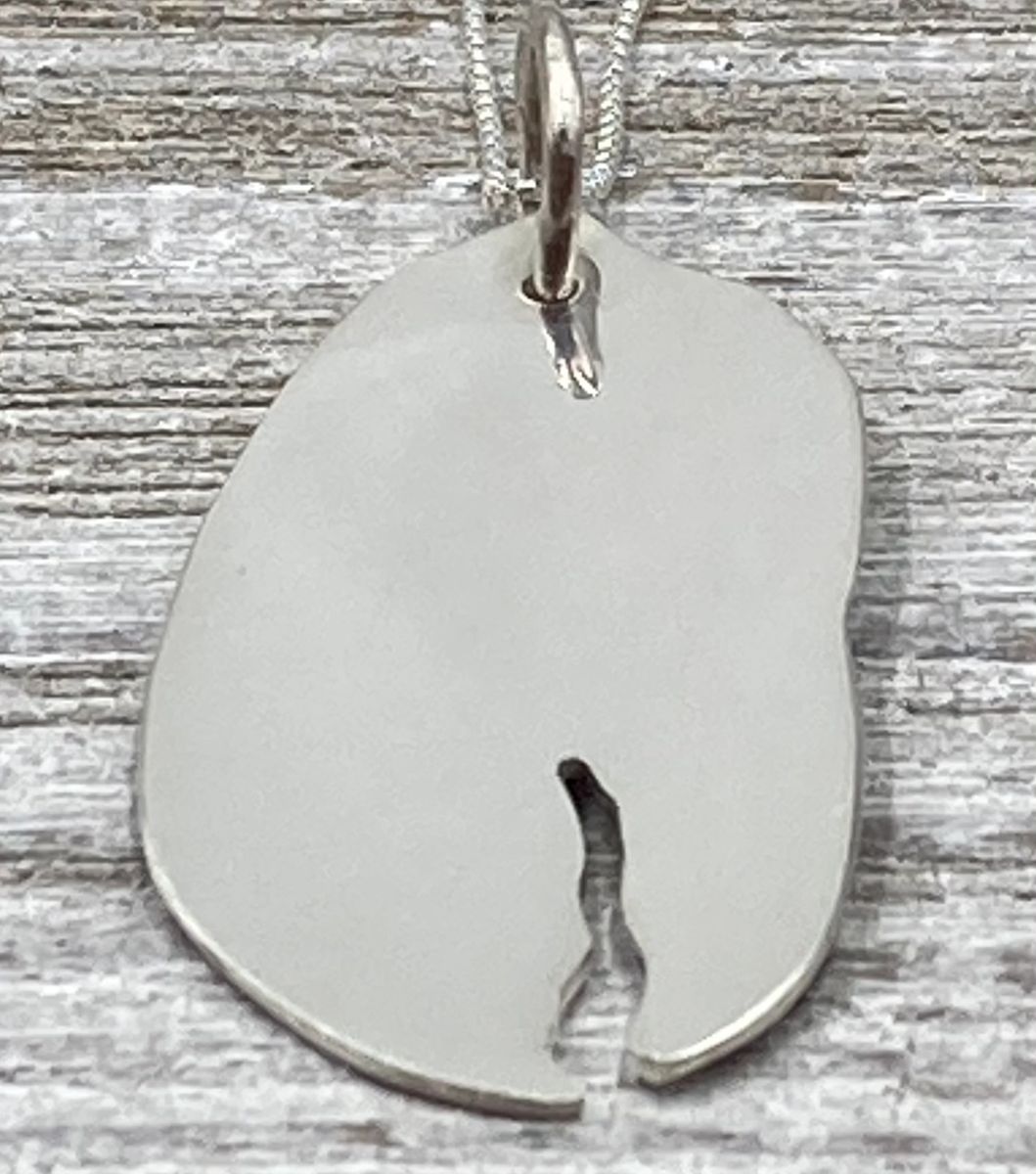 Lobster claw sterling silver pendant hand made in Maine